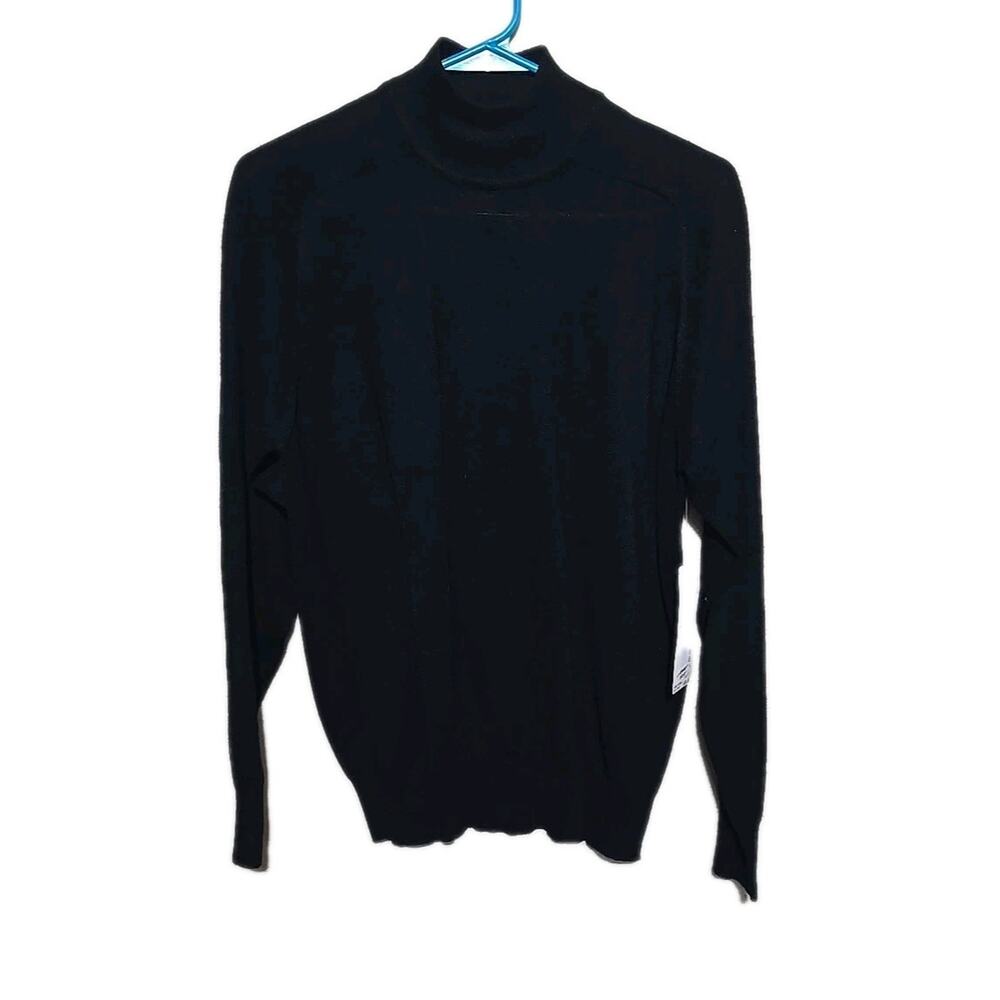 NWT Vtg Jones New York Black Turtleneck Lambswool Preppy Sweater Womans Small